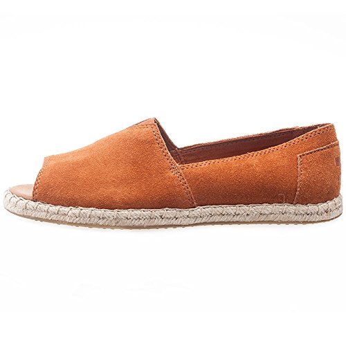 TOMS Alpargata Open Toe Cognac Suede 6