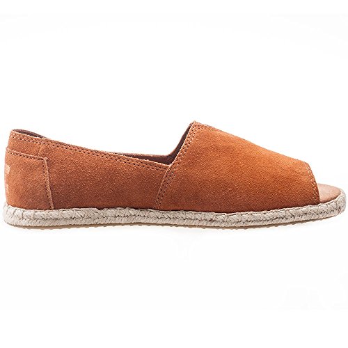 TOMS Alpargata Open Toe Cognac Suede 6
