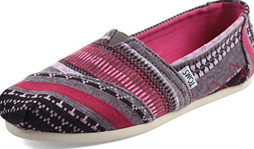 TOMS mens Classics loafers shoes, Fuchsia Tribal Jersey (Vegan), 5.5 US