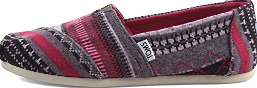 TOMS mens Classics loafers shoes, Fuchsia Tribal Jersey (Vegan), 5.5 US