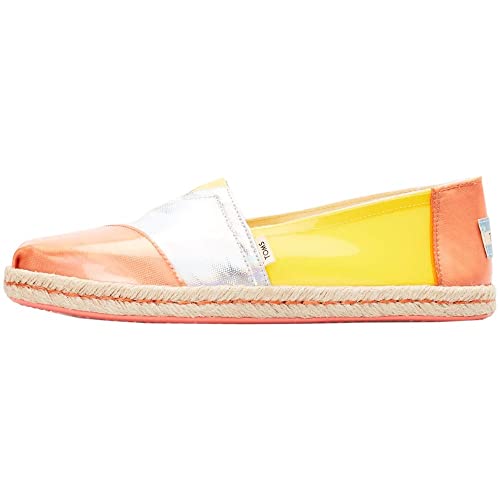 TOMS womens Alpargata on Rope loafers shoes, Gold Fusion Translucent Tpu Rope, 6 US