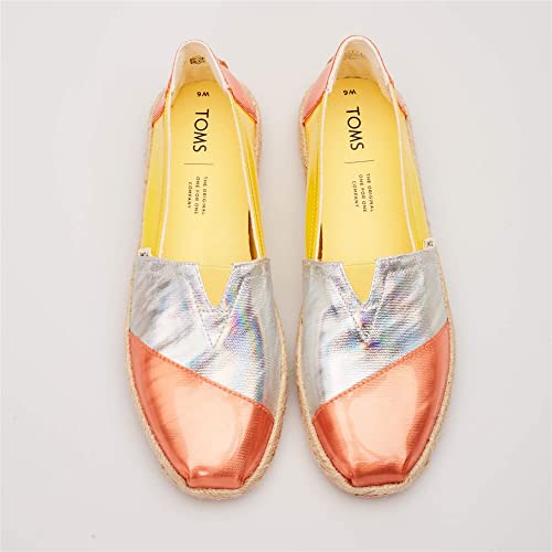 TOMS womens Alpargata on Rope loafers shoes, Gold Fusion Translucent Tpu Rope, 6 US