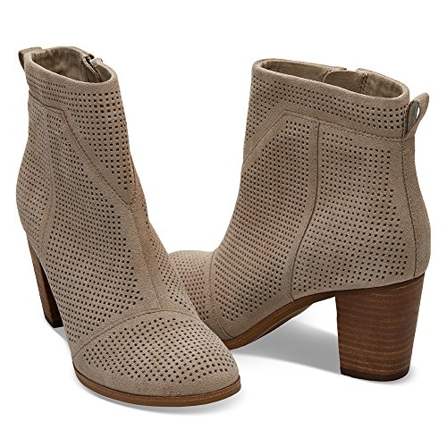 TOMS mens Lunata Perf footwear, Desert Taupe Suede Perforated, 6 US