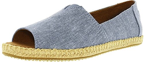 TOMS New Alparagata Open Toe Blue Slub Chambray 6 Womens Shoes
