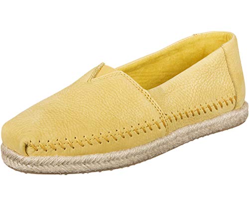 TOMS womens Alpargata on Rope Espadrilles, Electric Yellow Nubuck Rope, 6 US