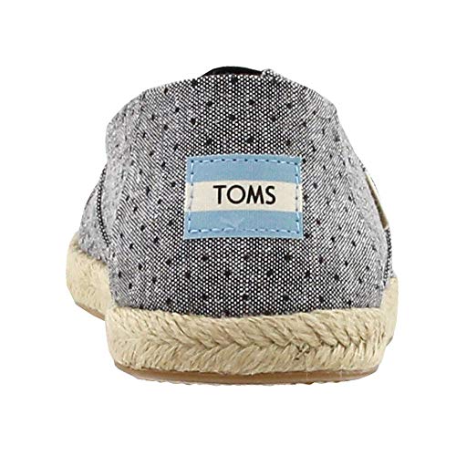 TOMS Alpargata Espadrille Black Tiny Chambray 10013523 Women's Size 6
