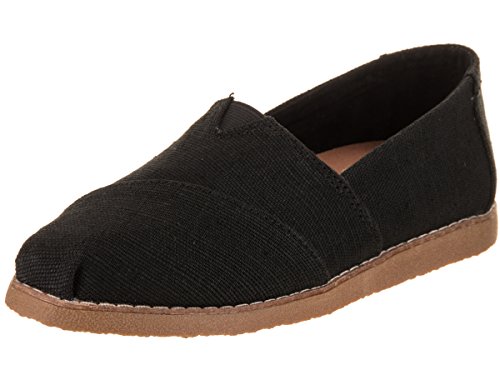 TOMS Women's Alpargata Crepe Flat Black Heritage Canvas