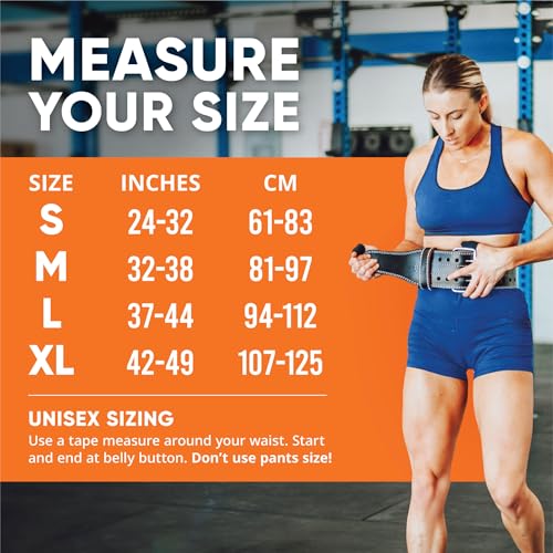 Weight Lifting Belts for Men and Woman Leather Weightlifting Belt Comes (Black/Red, Medium)