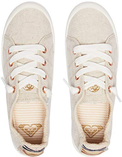 Roxy Women's Bayshore Slip On Sneaker Shoe, tan/Brown, 9 Medium US
