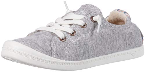 Roxy womens Bayshore Slip on Shoe Sneaker, Heathered Grey, 9 US