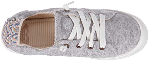 Roxy womens Bayshore Slip on Shoe Sneaker, Heathered Grey, 9 US