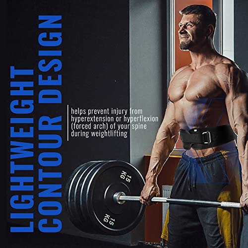 Fire Team Fit Weight Lifting Belt for Men and Women, 6 Inch, Bodybuilding & Fitness Back Support for Cross Training Workout, Squats, Lunges (X-Small, Blue Line)