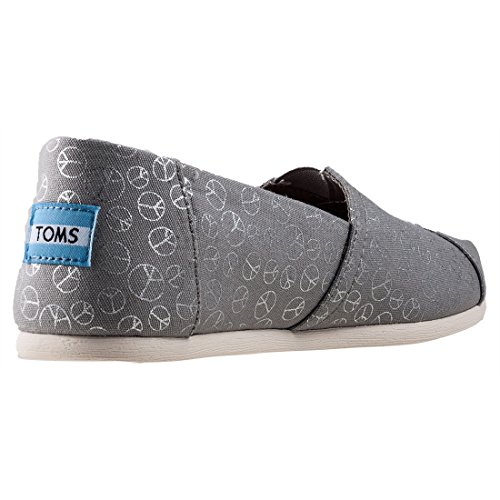 TOMS Women's Drizzle Grey Foil Peace Sign 10010795 (Size: 8)