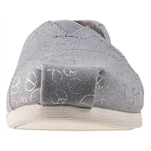 TOMS Women's Drizzle Grey Foil Peace Sign 10010795 (Size: 8)