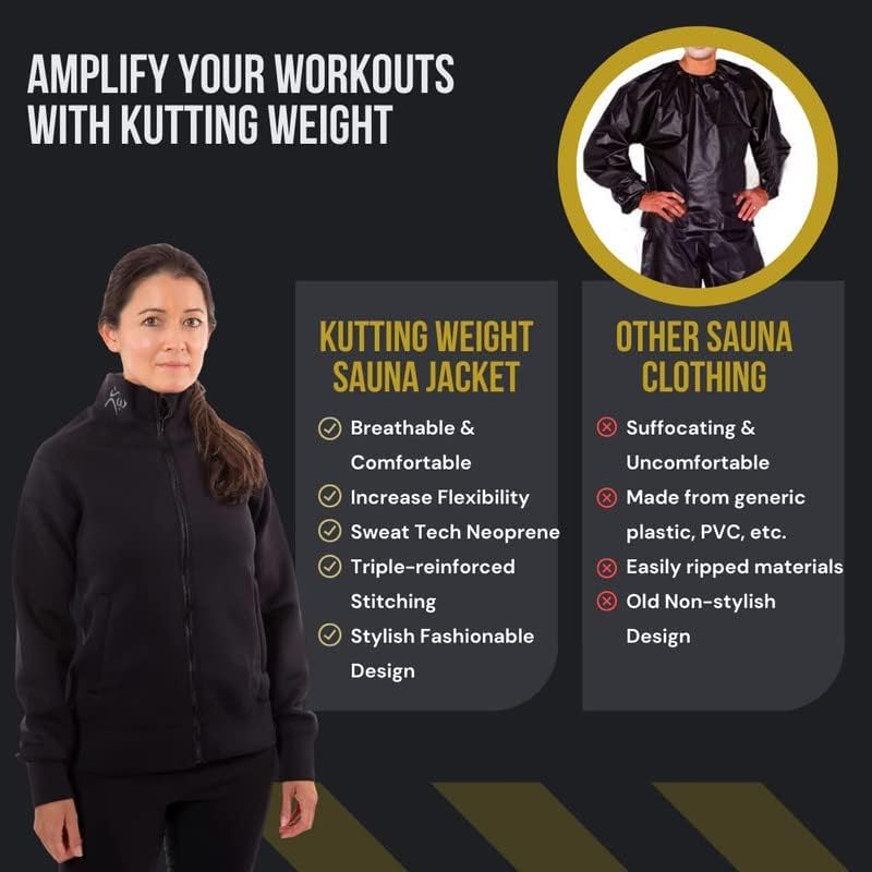 Kutting Weight - SweatTech Neoprene Sauna Hoodie or Jacket - Exercise Gear - Heat Training Enhancement - Maximize Workouts
