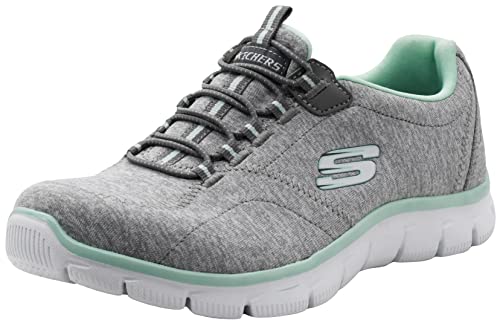 Skechers Women's Sport Empire - Rock Around Relaxed Fit Fashion Sneaker, Grey Mint, 8 B(M) US