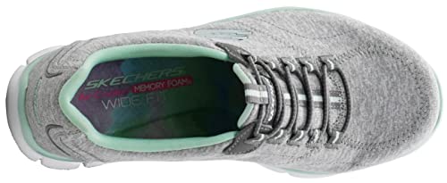 Skechers Women's Sport Empire - Rock Around Relaxed Fit Fashion Sneaker, Grey Mint, 8 B(M) US