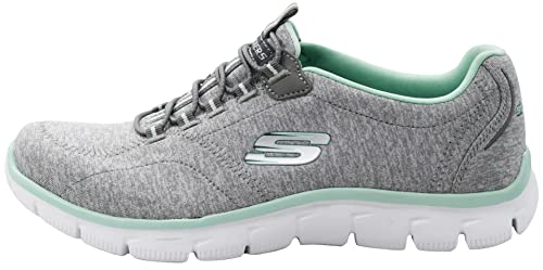 Skechers Women's Sport Empire - Rock Around Relaxed Fit Fashion Sneaker, Grey Mint, 8 B(M) US