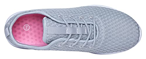 YILAN Women's Fashion Sneakers Breathable Sport Shoes (10, Grey)
