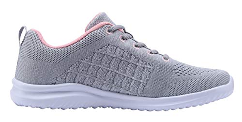 YILAN Women's Fashion Sneakers Breathable Sport Shoes (9, New Grey-5)