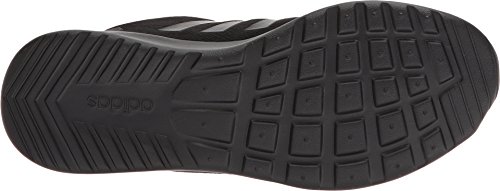 adidas womens CloudfoamQt Racer Running Shoe, Black/Black/Black Mesh, 10 US