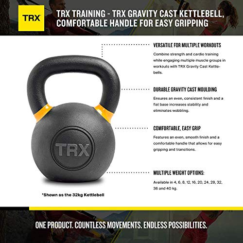 TRX Training Kettlebell, Gravity Cast with a Comfortable Ergo Handle