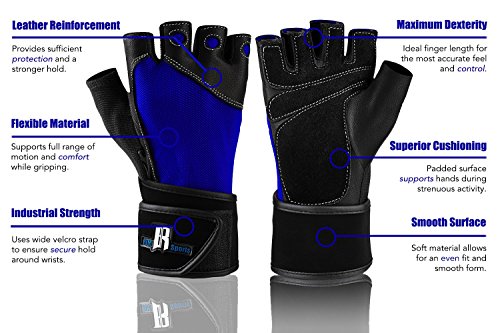 RIMSports Workout Gloves for Women Weight Lifting - Women's Workout Gloves Guantillas para El Gym Rowing Gloves for Men Weight Lifting Gloves with Wrist Support
