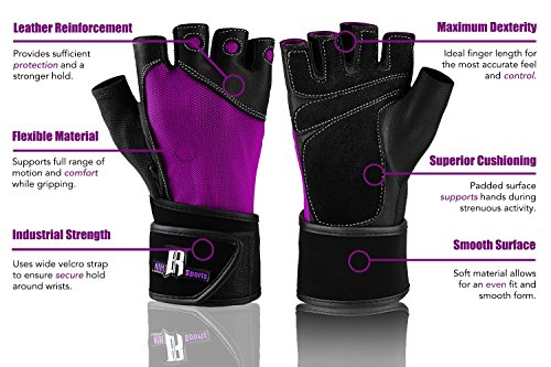 RIMSports Weight Lifting Grips Gloves Workout Men Accessories Wrist Support Weight Lifting Wrist Wraps Weightlifting Women Parkour Gloves Full Hand Workout Gloves Men