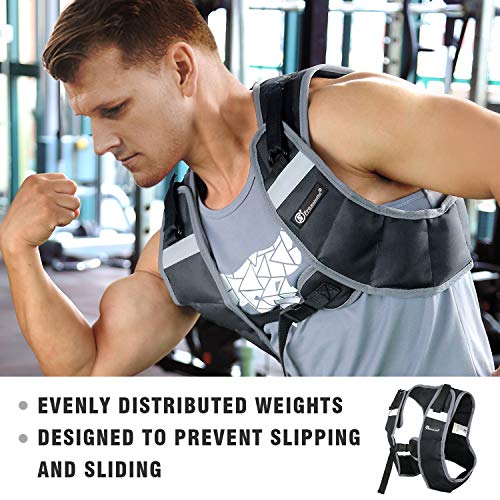 Strength sport systems Weight Vest (Short) - Premium Quality - Best for Cross fit Training - Running - Jogging - Fully Adjustable (S pro Weight Vest) (Pro-X Black, 12lbs)