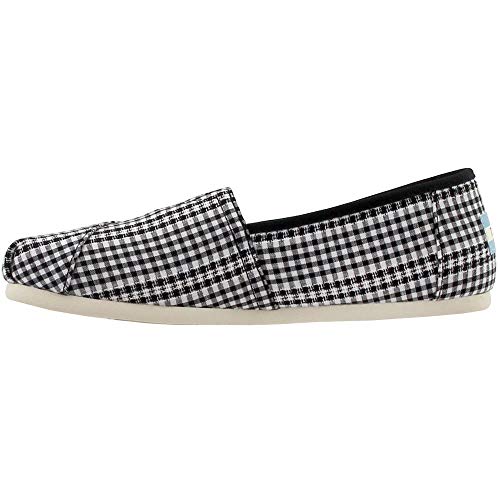 TOMS Women's Alpargata Espadrille, Size: 9 B(M) US, Color: Black Gingham Stripe