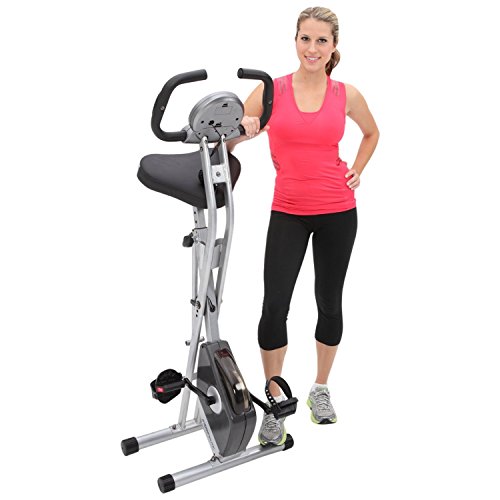 Exerpeutic Folding Magnetic Upright Exercise Bike with Pulse