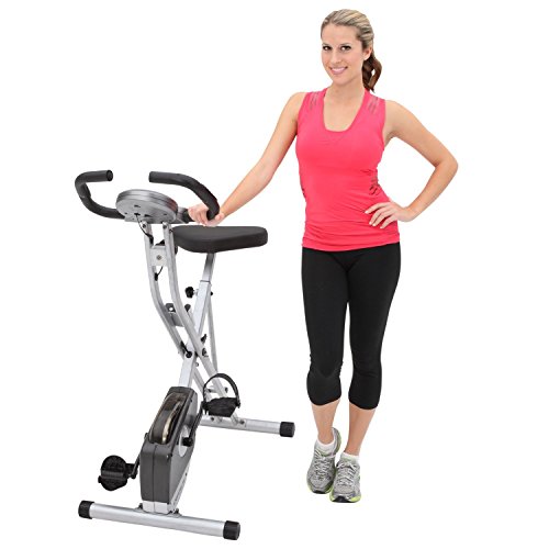 Exerpeutic Folding Magnetic Upright Exercise Bike with Pulse