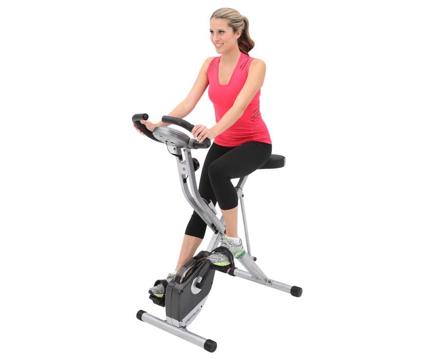 Exerpeutic Folding Magnetic Upright Exercise Bike with Pulse