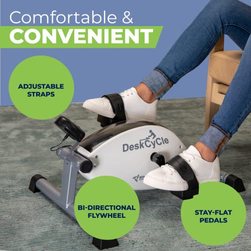 DeskCycle Desk Exercise Bike Pedal Exerciser, White