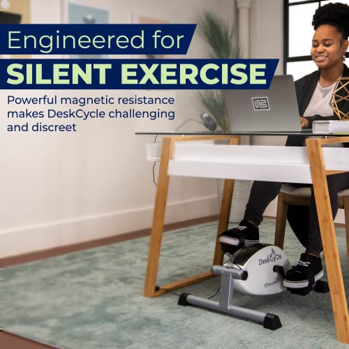 DeskCycle Desk Exercise Bike Pedal Exerciser, White