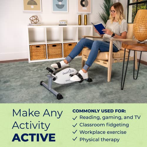 DeskCycle Desk Exercise Bike Pedal Exerciser, White