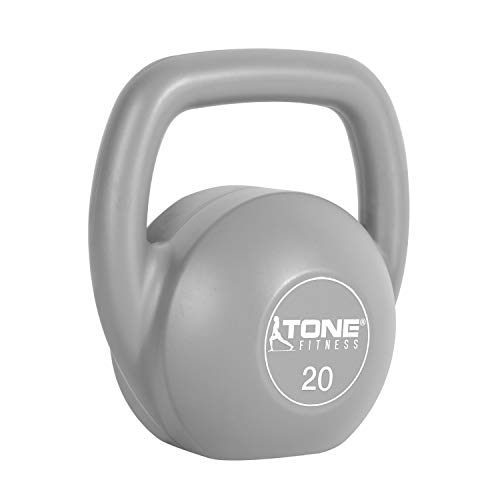 Tone Fitness Vinyl Coated Cement Filled Kettlebell Weights, Single, Various Sizes and Colors