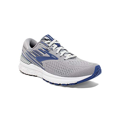 Brooks Mens Adrenaline GTS 19 Running Shoe - Grey/Blue/Ebony - 4E - 13.0