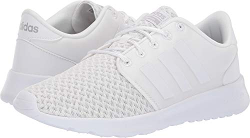 adidas Women's CloudfoamQT Racer Xpressive-Contemporary CloudfoamRunning Sneakers Shoes, White/White/Grey, 8 M US