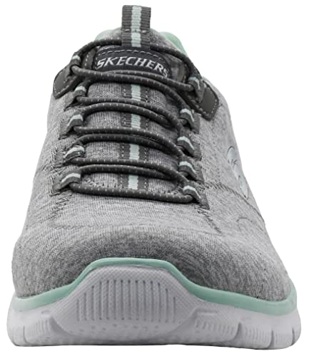 Skechers Women's Sport Empire - Rock Around Relaxed Fit Fashion Sneaker, Grey Mint, 9 B(M) US