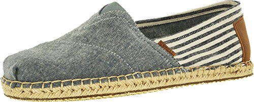 TOMS Men's Classic Canvas Casual Shoe Chambray Stripe Blanket Stitch 8.5 D(M) US
