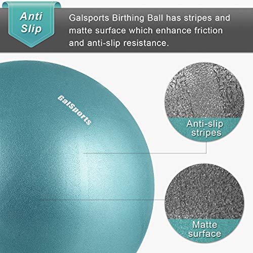 GalSports Pregnancy Birthing Ball, Yoga Exercise Birth Ball Chair for Delivery & Training & Fitness, Extra Thick Labor Ball with Quick Pump, Certified by SGS (Charcoal Blue, XL (68-75cm))