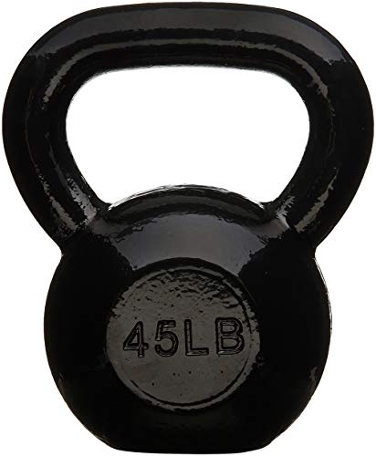 Amazon Basics Enamel Cast Iron Kettlebell - 45 Pounds, Black