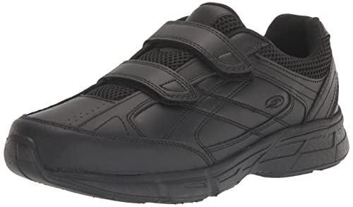 Dr. Scholl's - Men's Brisk Light Weight Dual Strap Sneaker, Wide Width (9.5 Wide, Black)
