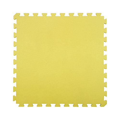 IncStores 5/8 Inch Thick Premium Soft Foam Flooring Tiles | High-Density Interlocking Foam Tiles for Vibrant Floor Protection in Your Home Gym, Playroom, and More | Canary, 64 Pack