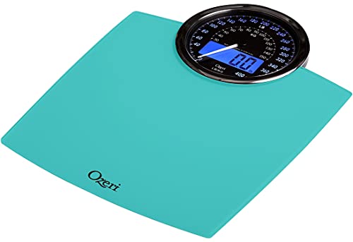 Ozeri Rev 400 lbs (180 kg) Bathroom Scale with Electro-Mechanical Weight Dial and 50 gram Sensor Technology (0.1 lbs / 0.05 kg), Teal Blue