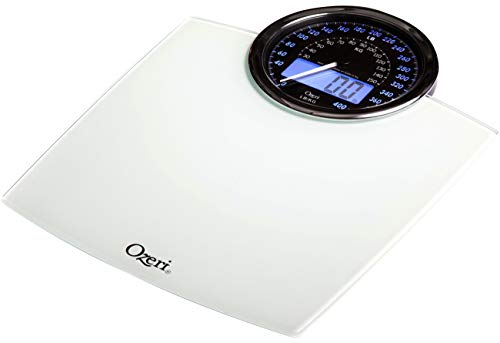 Ozeri Rev 400 lbs (180 kg) Bathroom Scale with Electro-Mechanical Weight Dial and 50 gram Sensor Technology (0.1 lbs / 0.05 kg), White
