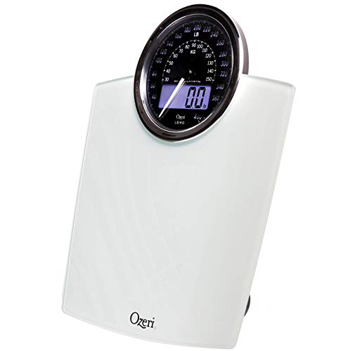 Ozeri Rev 400 lbs (180 kg) Bathroom Scale with Electro-Mechanical Weight Dial and 50 gram Sensor Technology (0.1 lbs / 0.05 kg), White