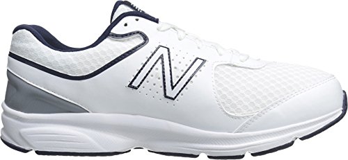 New Balance Men's 411 V2 Lace-Up Walking Shoe, White/Blue, 7 M US