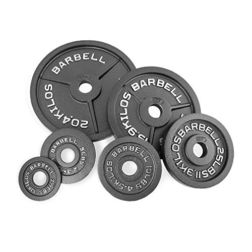 CAP Barbell Olympic 2-Inch Weight Plate, Black, Single, 100 Pound